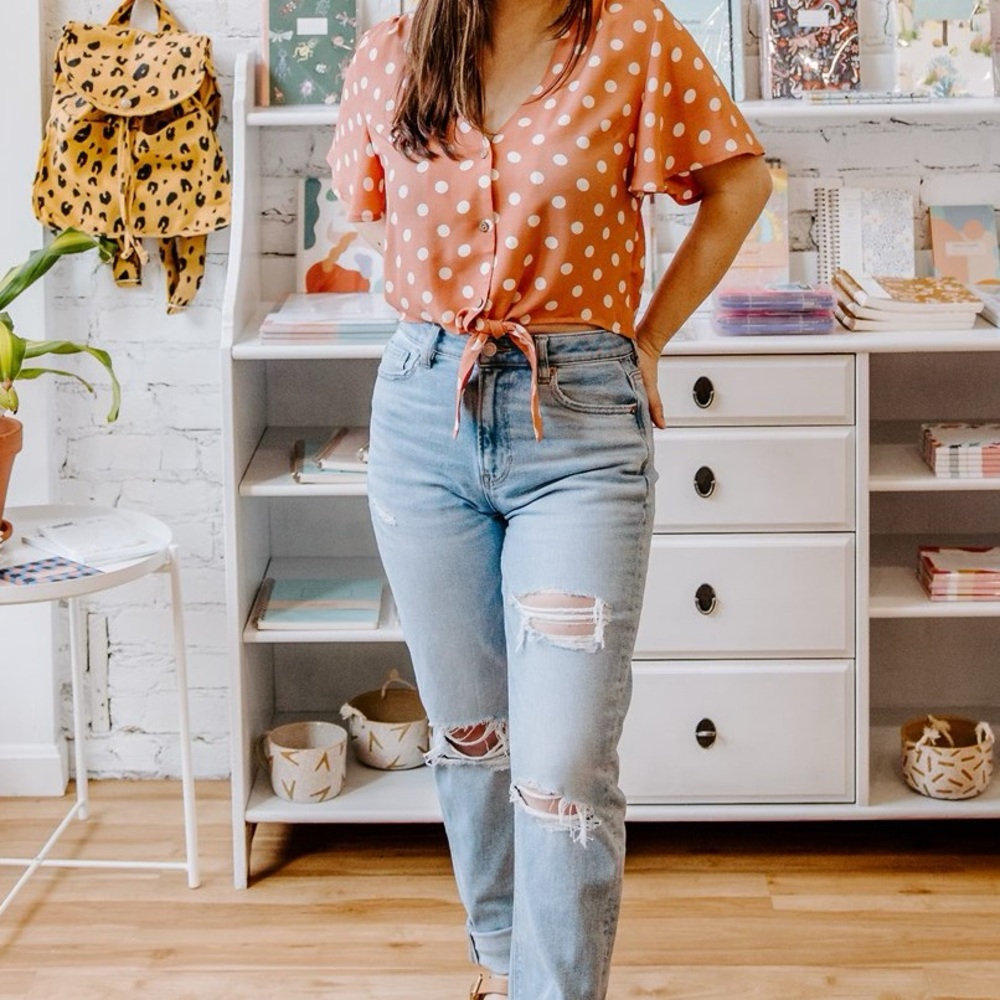 Polka Dot Tie Top